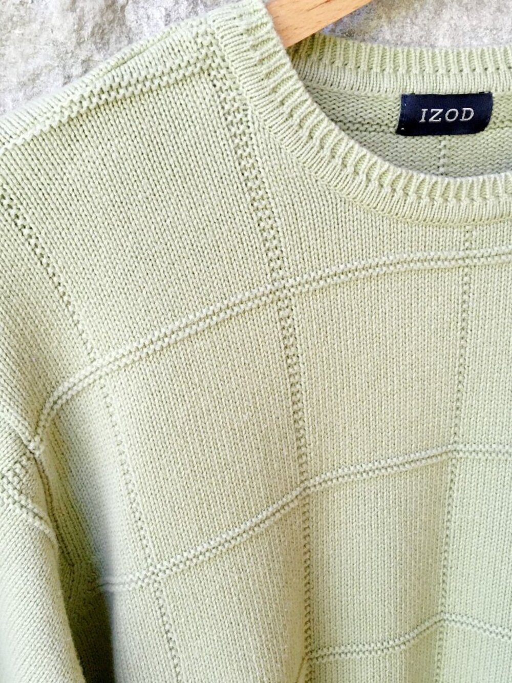Men's Izod Sage Green Cotton Pullover